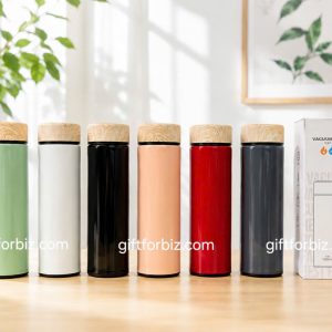BÌNH GIỮ NHIỆT 500ML  NẮP VÂN GỖ - 6 MÀU HIỆN ĐẠI CHO QUÀ TẶNG DOANH NGHIỆP